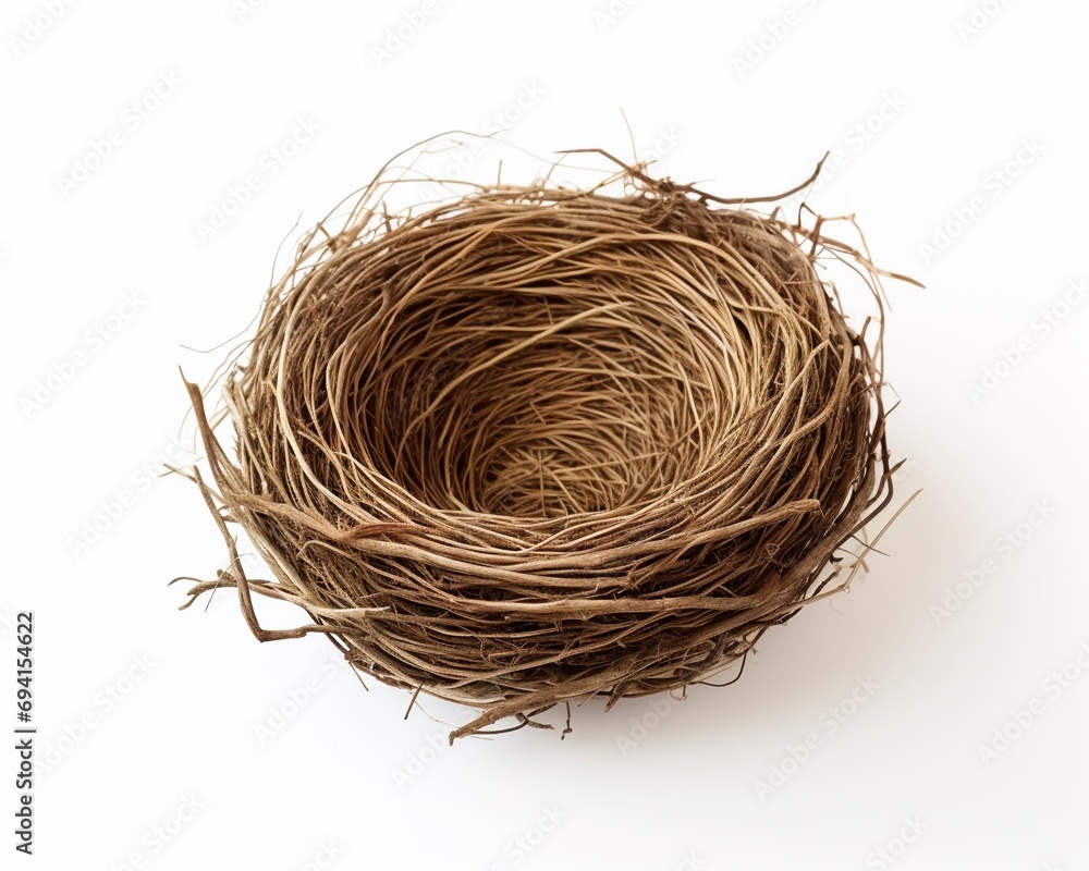Empty bird nest isolated on white background Empty bird nest isolated on white background