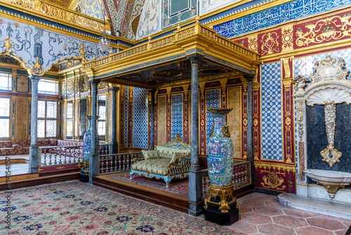 Topkapi Palace's Harem Imperial Hall in Istanbul, Turkey.