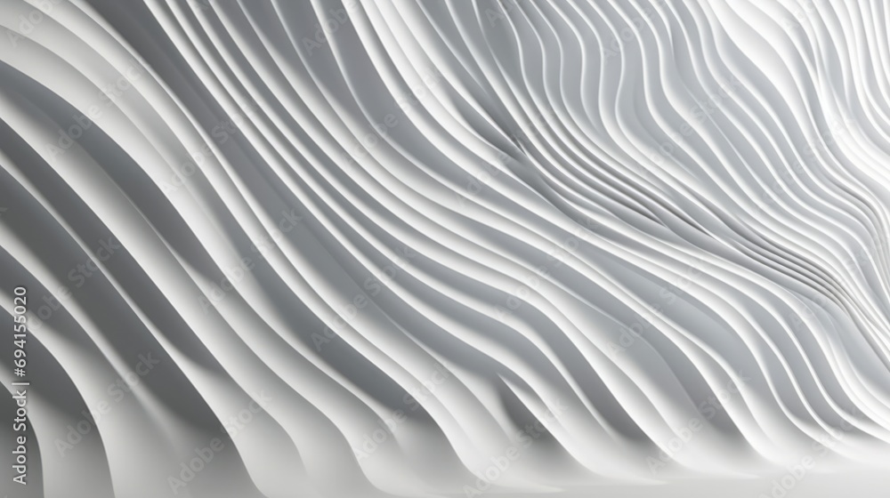 Three dimensional render of white wavy pattern. White waves abstract background texture. Print, painting, design, fashion. Line concept. Design concept. Art concept. Wave concept. Colourful background Three dimensional render of white wavy pattern. White waves abstract background texture. Print, painting, design, fashion. Line concept. Design concept. Art concept. Wave concept. Colourful background