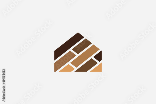 Wood flooring logo design vector template