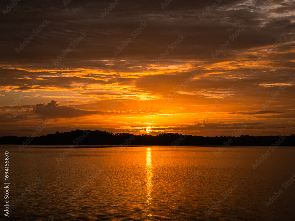 Orange sunrise over plant city florida