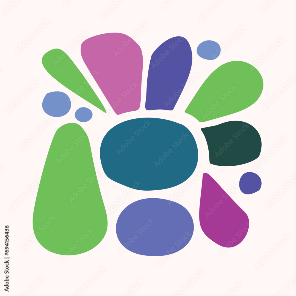 Simple nature leaf illustration in bold style for kids flower graphic design. Whimsical colorful vector drawing in happy folklore style. Simple nature leaf illustration in bold style for kids flower graphic design. Whimsical colorful vector drawing in happy folklore style.