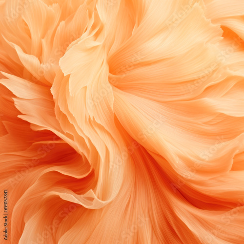 A close up view of a large flower. Monochrome peach fuzz background.