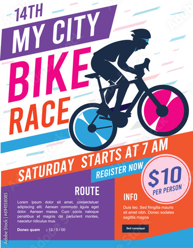Great elegant vector editable bicycle race poster background design for your championship community event