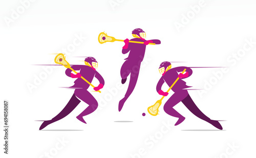 Great editable vector background of lacrosse cartoon character player in action best for your digital and print resource	