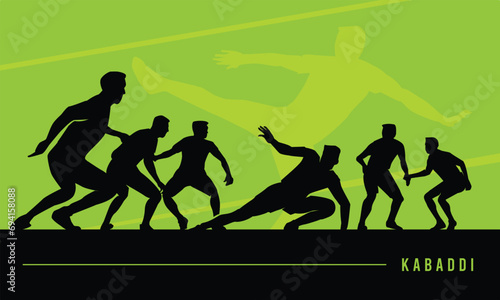 Premium editable vector file of kabaddi players in a game moment best for your digital and print mockup	