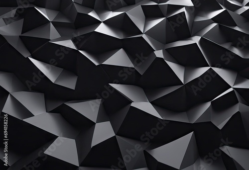 Chaotic black low poly surface abstract 3D render stock photoBlack Color Backgrounds Dark Abstract Pattern