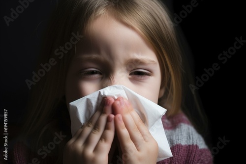 Viral illness causing respiratory infection. Generative AI photo