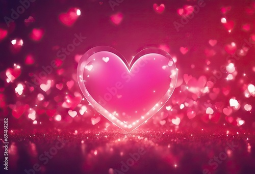 Beautiful love background with hearts and sparkles for Valentines day design stock illustrationValentine's - Holiday, Backgrounds, Valentine Card, Heart Shape, Glittering photo