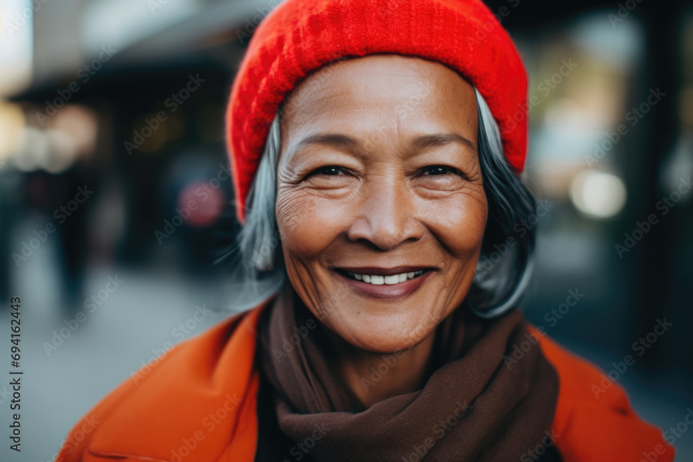 Senior woman's eyes twinkling with joy, capturing a timeless outdoor portrait that reflects the wisdom and grace of her years Senior woman's eyes twinkling with joy, capturing a timeless outdoor portrait that reflects the wisdom and grace of her years