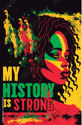 Black history month girl afro woman vector