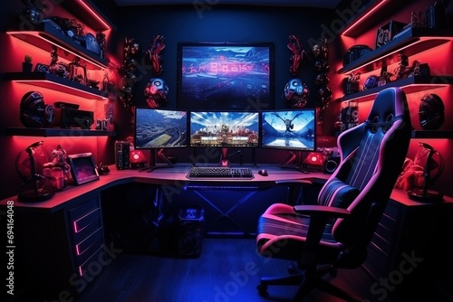 Gaming room with rgb light.