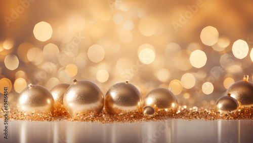 Golden balls christmas background