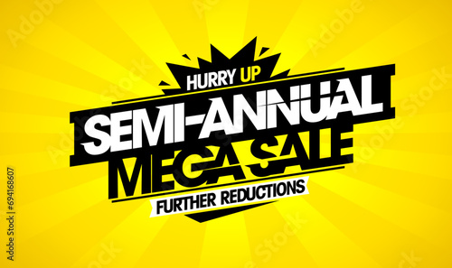 Semi-annual mega sale, further reductions web banner mockup
