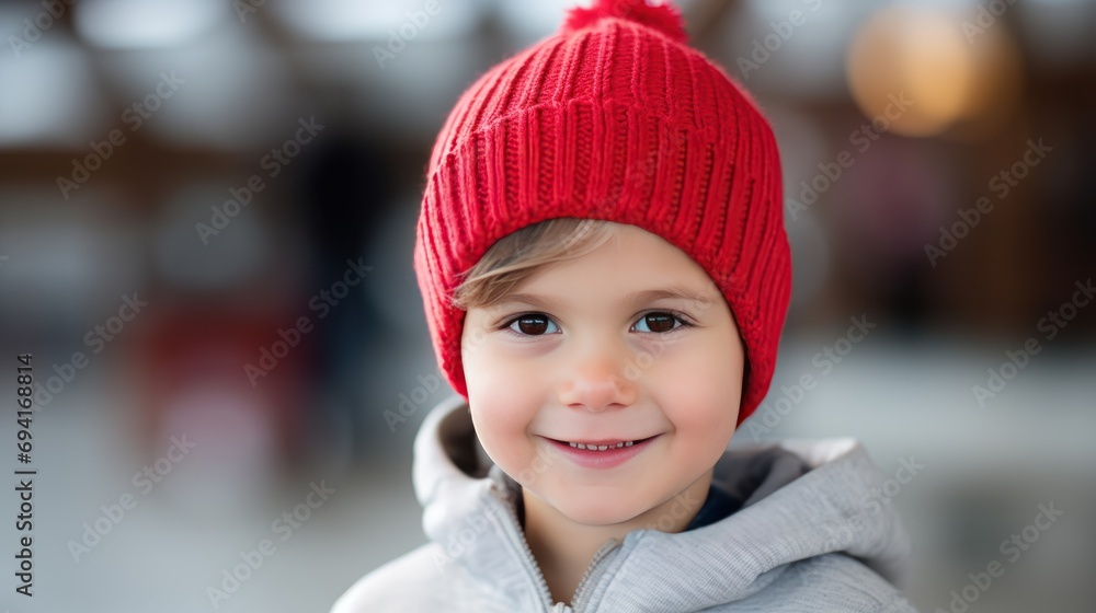 a young boy smiling with red sweater, a young boy smiling with red sweater,