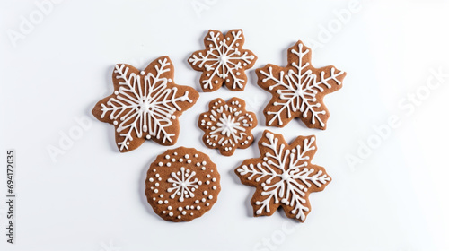 christmas gingerbread cookie isolated on white background. Generative AI