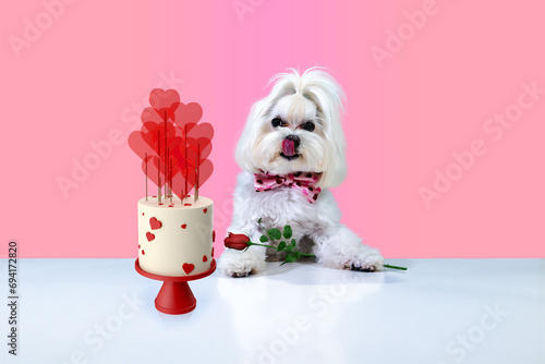 Canvas Print Birthday Party time dogs and cakes, cupcakes, and candy