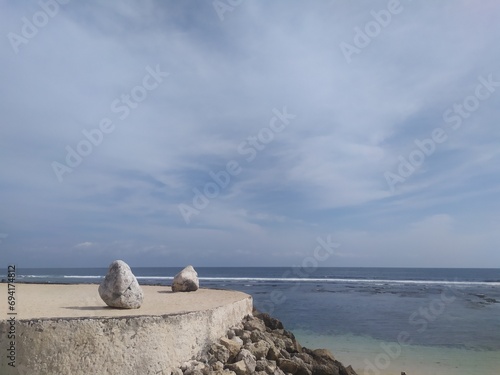 View of Melasti Beach Ungasan, Bali Indonesia photo