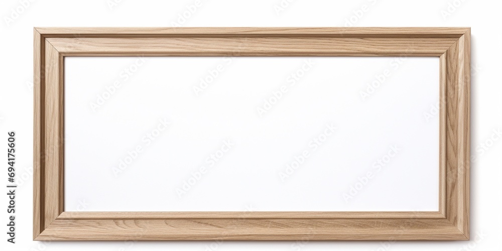 Modern oak solid wood picture frame isolated on white background, light colored Wooden horizontal blank photo frame with empty space isolated on white background, landscape frame mock up. Modern oak solid wood picture frame isolated on white background, light colored Wooden horizontal blank photo frame with empty space isolated on white background, landscape frame mock up.