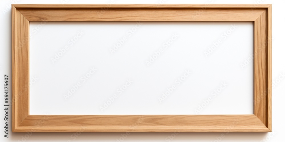 Modern oak solid wood picture frame isolated on white background, light colored Wooden horizontal blank photo frame with empty space isolated on white background, landscape frame mock up. Modern oak solid wood picture frame isolated on white background, light colored Wooden horizontal blank photo frame with empty space isolated on white background, landscape frame mock up.