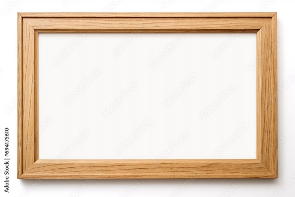 Modern oak solid wood picture frame isolated on white background, light colored Wooden horizontal blank photo frame with empty space isolated on white background, landscape frame mock up. Modern oak solid wood picture frame isolated on white background, light colored Wooden horizontal blank photo frame with empty space isolated on white background, landscape frame mock up.
