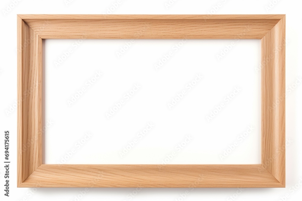 Modern oak solid wood picture frame isolated on white background, light colored Wooden horizontal blank photo frame with empty space isolated on white background, landscape frame mock up. Modern oak solid wood picture frame isolated on white background, light colored Wooden horizontal blank photo frame with empty space isolated on white background, landscape frame mock up.