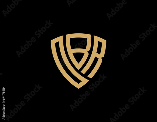 OBR creative letter shield logo design vector icon illustration