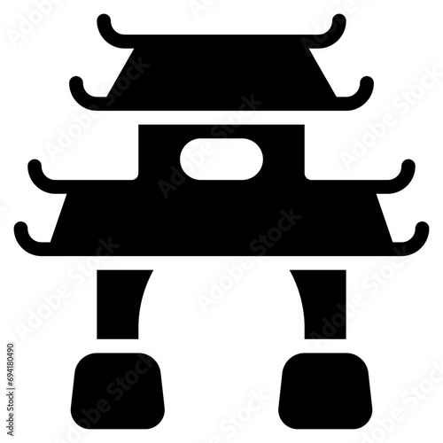 Paifang icon with glyph style and pixel perfect base. Suitable for website design, logo, app and UI. Based on the size of the icon in general, so it can be reduced.