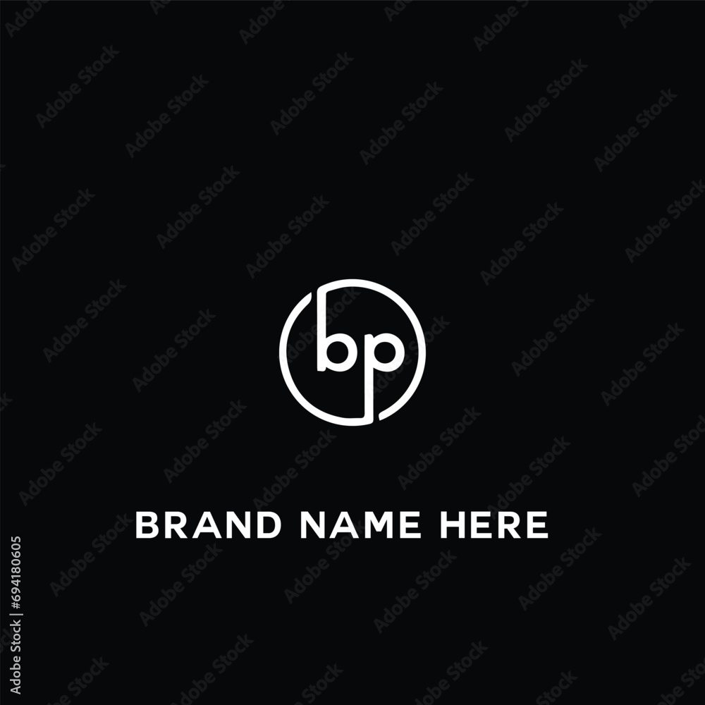 Obraz premium BP B P letter logo design. Initial letter BP linked circle uppercase monogram logo white color. BP logo, B P design. BP, B P
