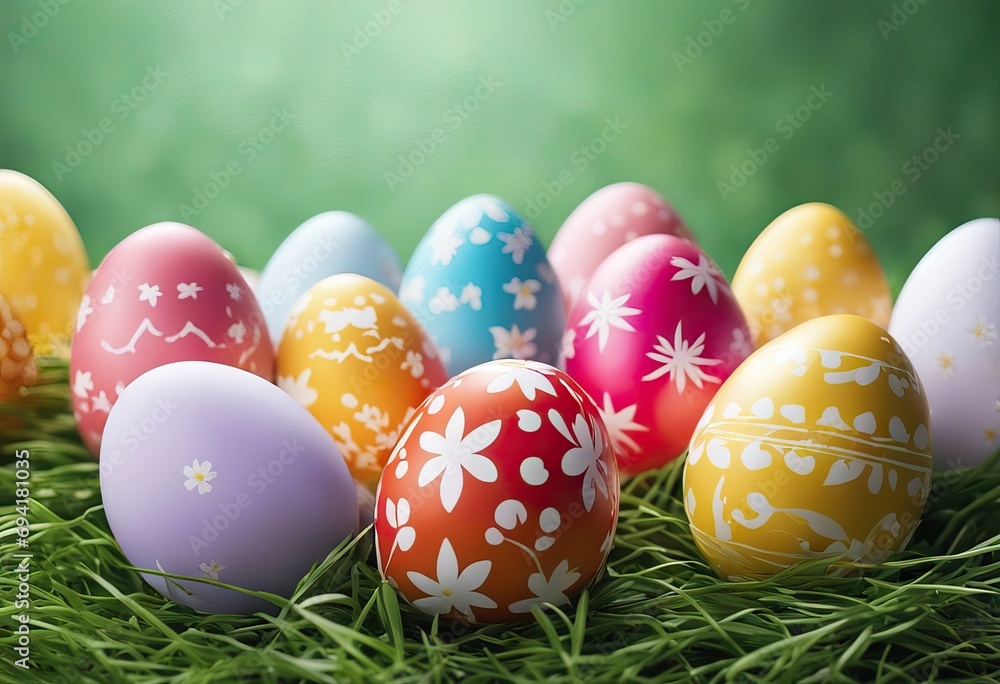 A colorful collection of patterned easter eggs stock photoEaster Egg, Easter, Backgrounds, Animal Multi Colored