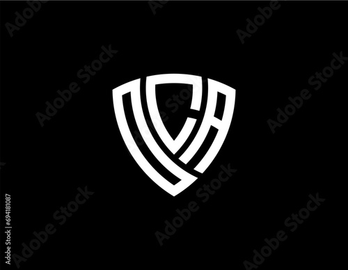 OCA creative letter shield logo design vector icon illustration