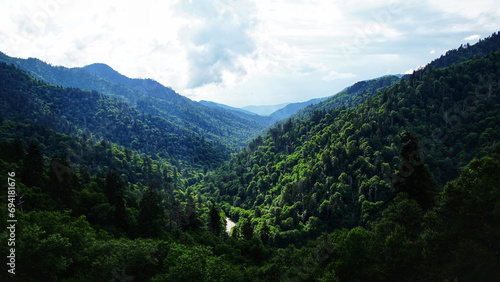 Spectacular view in Great Smoky Mountains National Park. Clingmans Dome. Tennessee. Blue Ridge Mountains, North Carolina. Appalachian trails. Hiking. Good views. Asheville. West Virginia.