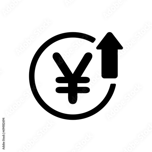 Appreciation of the yen vector icon illustration