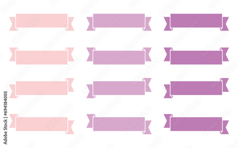 Set of modern simple banner ribbons. Decorative flag, tape for text, price tag, sale label, printable, planner, scrapbook, stickers, weekly days label. Set of modern simple banner ribbons. Decorative flag, tape for text, price tag, sale label, printable, planner, scrapbook, stickers, weekly days label.