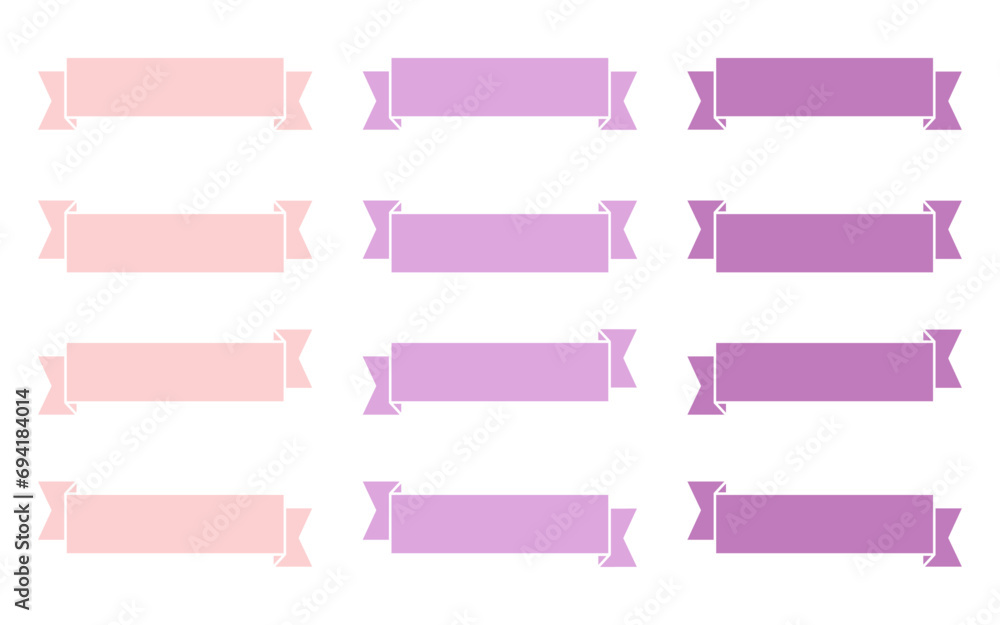 Set of modern simple banner ribbons. Decorative flag, tape for text, price tag, sale label, printable, planner, scrapbook, stickers, weekly days label. Set of modern simple banner ribbons. Decorative flag, tape for text, price tag, sale label, printable, planner, scrapbook, stickers, weekly days label.