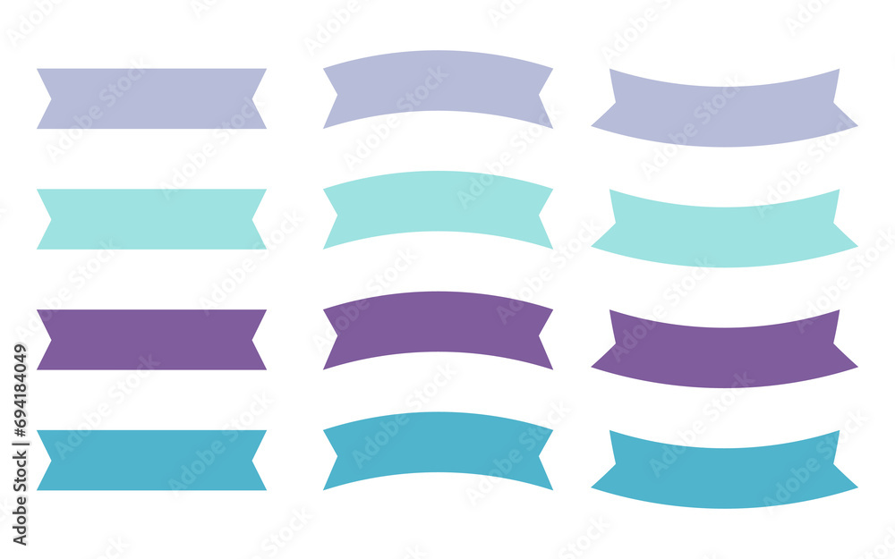 Set of modern simple banner ribbons. Decorative flag, tape for text, price tag, sale label, printable, planner, scrapbook, stickers, weekly days label. Set of modern simple banner ribbons. Decorative flag, tape for text, price tag, sale label, printable, planner, scrapbook, stickers, weekly days label.