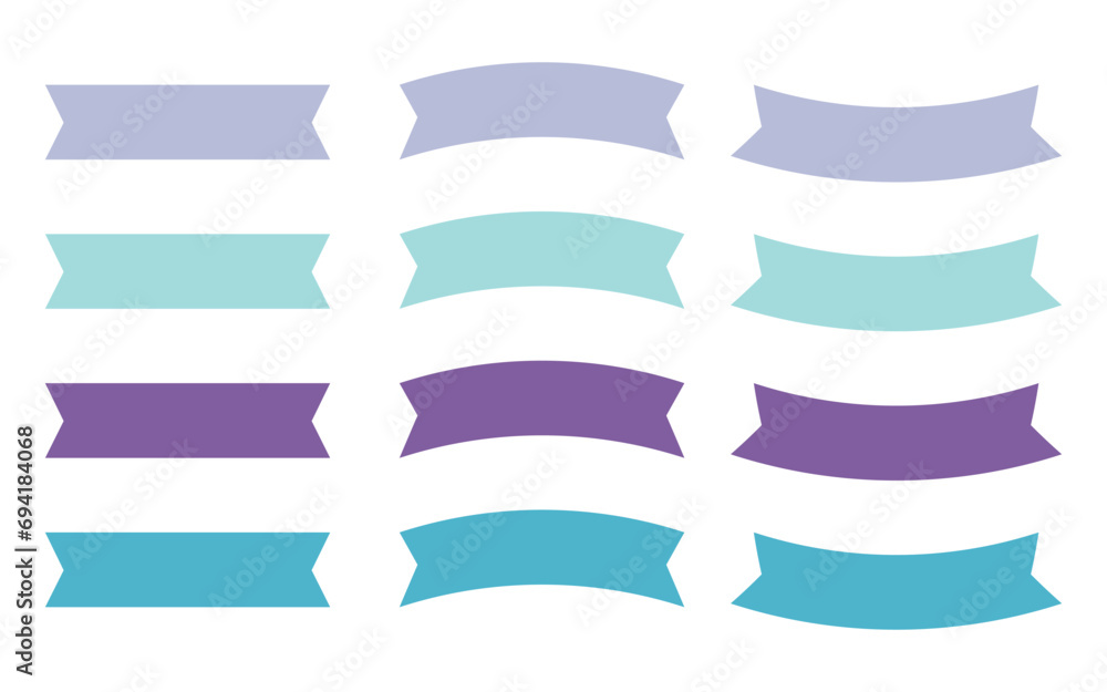 Set of modern simple banner ribbons. Decorative flag, tape for text, price tag, sale label, printable, planner, scrapbook, stickers, weekly days label. Set of modern simple banner ribbons. Decorative flag, tape for text, price tag, sale label, printable, planner, scrapbook, stickers, weekly days label.
