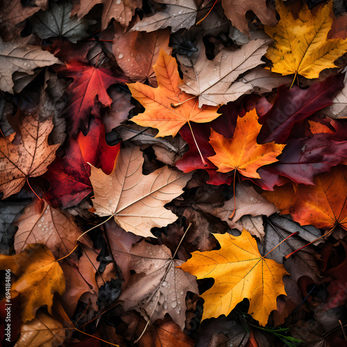 Autumn leaves lying on the floor