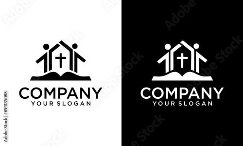 Creative Christian School Logo Template Church Logo, Illustration vector graphic of Living church logo designs concept. Perfect for community, education, bible, catholic.