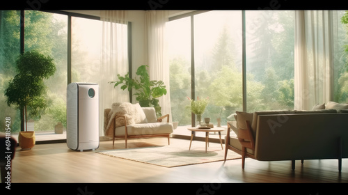 An air purifier in the living room