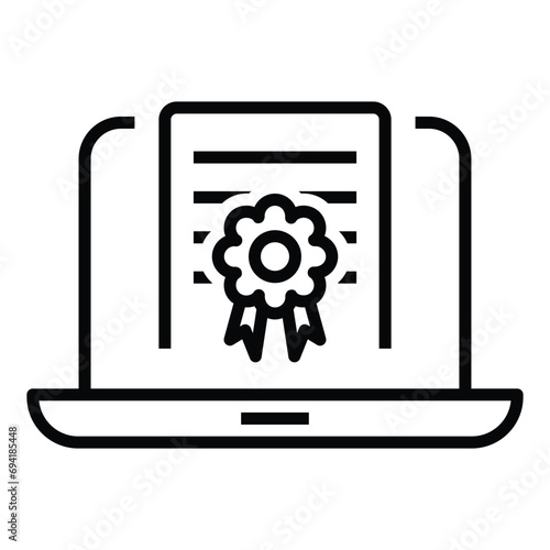 Online certificate degree vector icon
