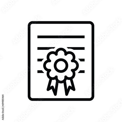 Certificate diploma degree vector icon