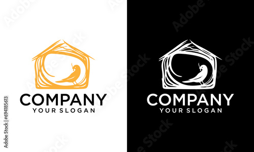 Creative Nesthouse Nest Logo. Universal creative premium symbol. Vector sign icon logo template. Vector illustration