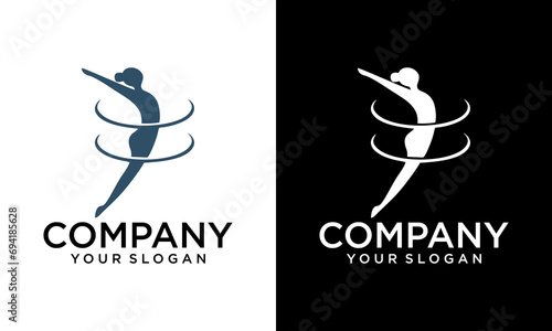 Creative Woman body sketch, line art icon. Female pose outline silhouette, model, figure. Abstract sign of girl for wellness center, sport, dance, beauty salon, spa. Vector illustration