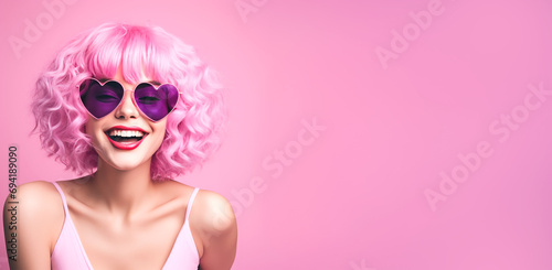 portraitportrait of a woman with heart glasses of a woman with heart glasses photo