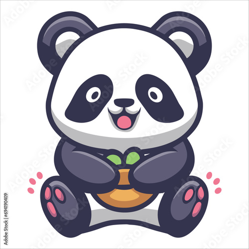 Fototapeta Naklejka Na Ścianę i Meble -  Cute panda vector design , panda mascot logo