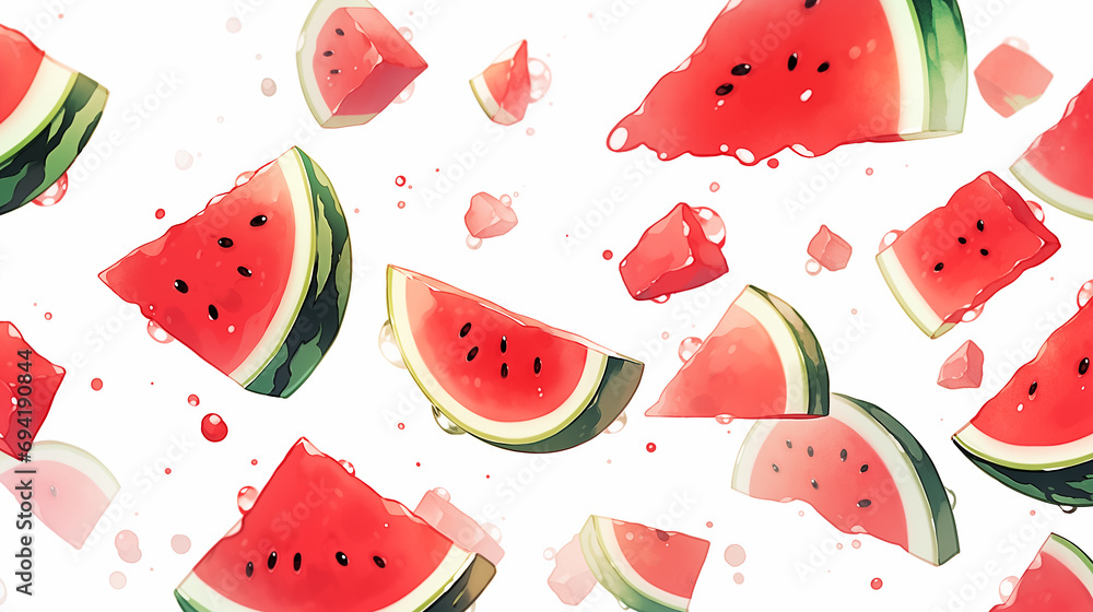 Hand drawn cartoon cut watermelon illustration
Hand drawn cartoon cut watermelon illustration