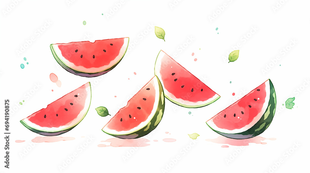 Hand drawn cartoon cut watermelon illustration
Hand drawn cartoon cut watermelon illustration