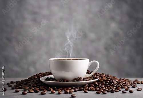 Coffee border over old liht stone background stock photoCoffee - Drink, Crop, Roasted Bean, Cafe, Backgrounds