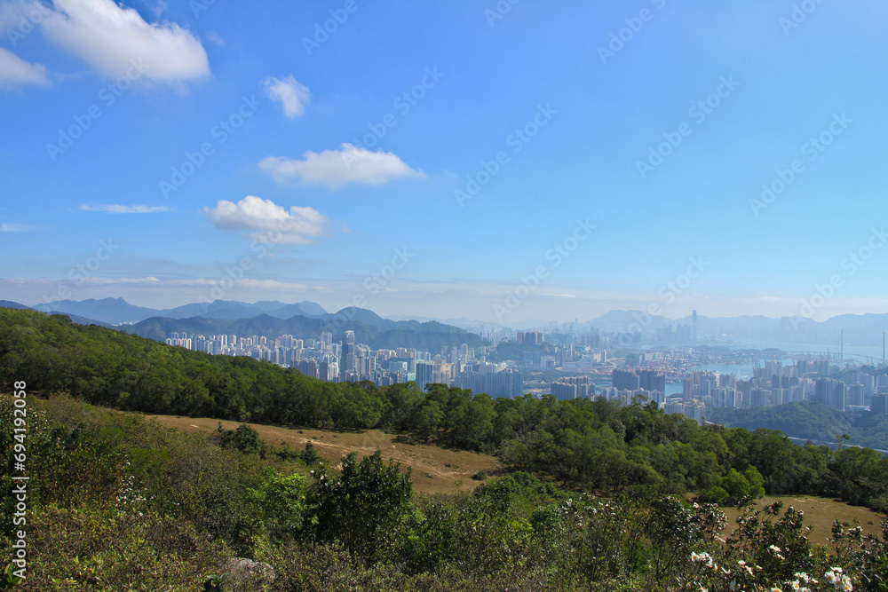 Beautiful Skyline of Hong Kong as seen from Country Park in New Territories Beautiful Skyline of Hong Kong as seen from Country Park in New Territories